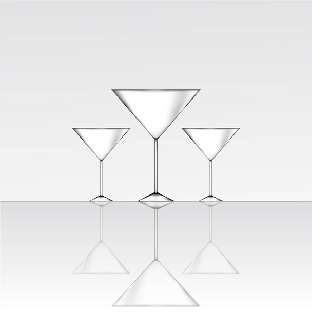 Drie martini glas vector - Vector, afbeelding