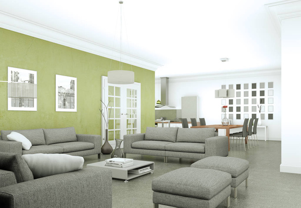 moderní světlé skandinavian design interiéru appartment - Fotografie, Obrázek