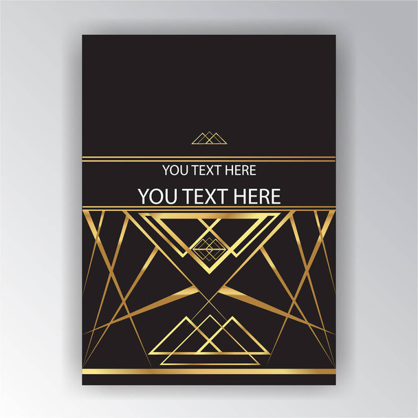 Page design , vector background , golden black decoration metallic ornament ,print and web design concept , luxury old fashion  cover and banner. - Διάνυσμα, εικόνα