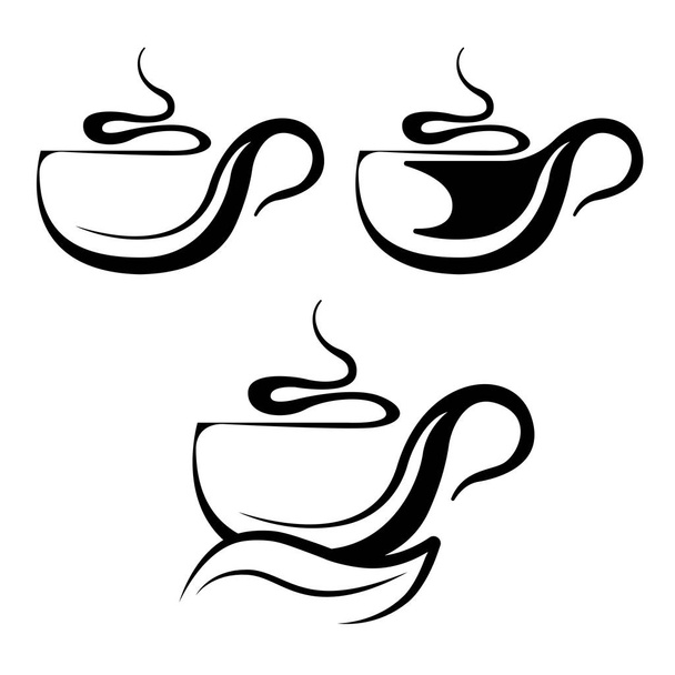 Koffie logo. Gestileerde koffie kopje pictogram. Vector illustratio - Vector, afbeelding