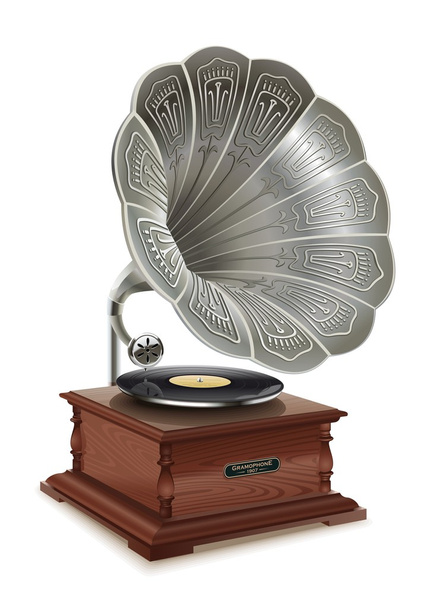 Shiny Gramophone Vinyl Lp Record Beige: vector de stock (libre de regalías)  309435107