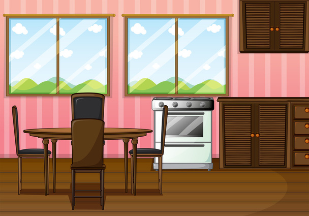 A clean dining room - Vector, Image