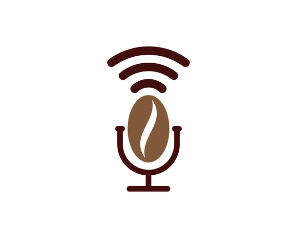 Kávé Podcast ikonra logótervezés - Vektor, kép