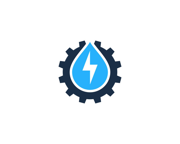 水電源ロゴ アイコン デザイン - ベクター画像