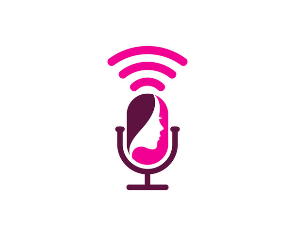 Gyönyörű Podcast ikonra logótervezés - Vektor, kép