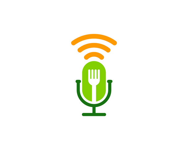 Élelmiszer Podcast Logo ikonra Design - Vektor, kép