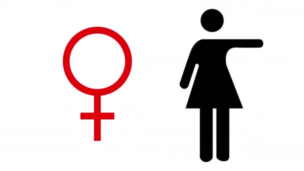 Женский гендерный знак и последовательность, сделанные из различных графических изображений женщин вывески
 - Кадры, видео