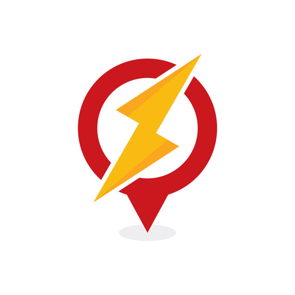 Design de ícone de logotipo de ponto de energia
 - Vetor, Imagem
