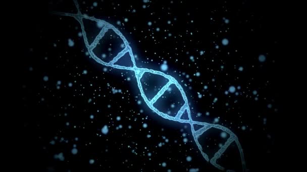 3D-Darstellung von virtuellem DNA-Molekül über Schwarz - Filmmaterial, Video