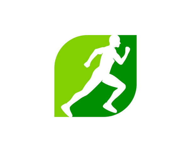 Green Run Logo Icon Design - Vector, Image
