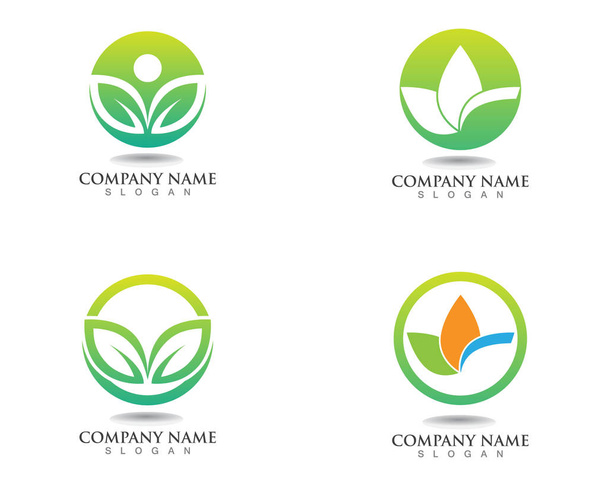 leaf green nature logo and symbol template - Vector, Image