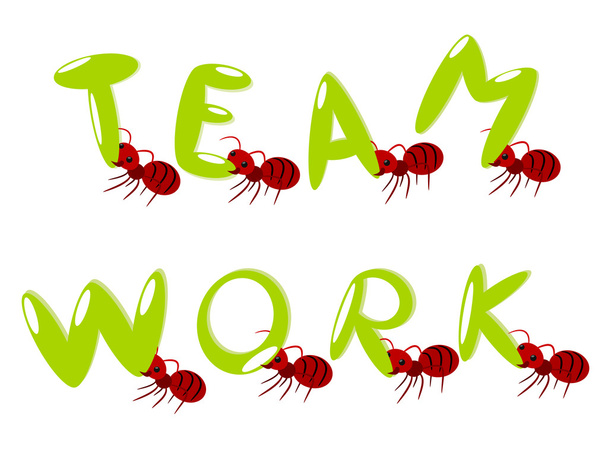 červení mravenci týmovou práci ilustrace - Vektor, obrázek