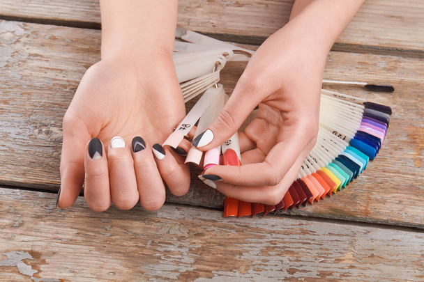 Matte manicure and nail colors samples. - Fotografie, Obrázek