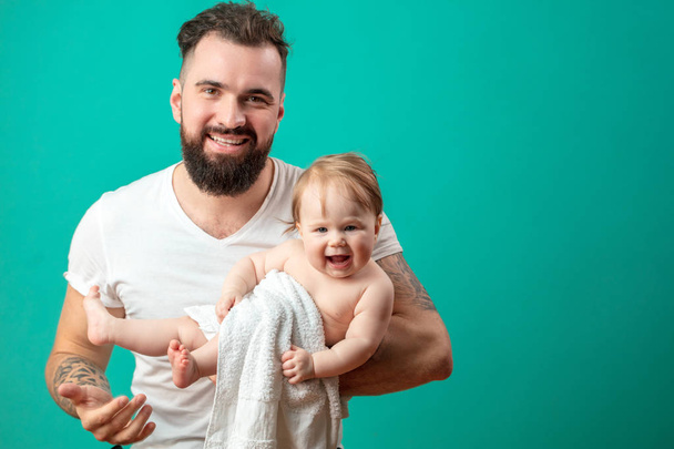 Young father is having fun with his little baby - Photo, Image