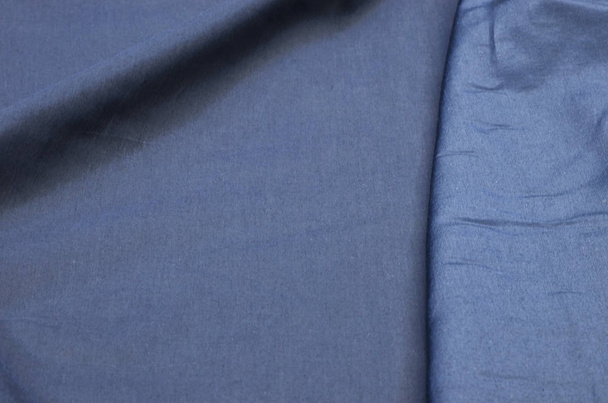 Acetate fabric. Batiste blue. - Photo, Image