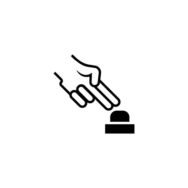 ハンド プッシュ アラーム ボタン フラット ベクトル アイコン - ベクター画像