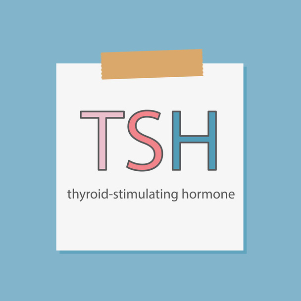 TSH hormone thyroïdienne-stimulant écrit dans un carnet papier illustration vectorielle
 - Vecteur, image