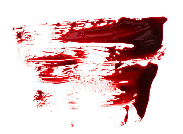 Mancha de sangre aislada sobre fondo blanco
 - Foto, Imagen
