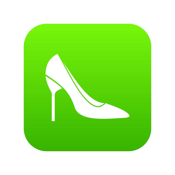 Bride shoes icon digital green - Vector, imagen