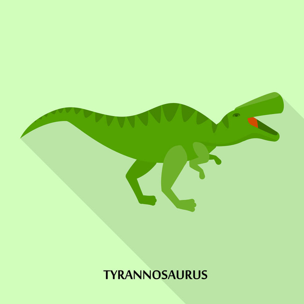Tyrannosaurus icon, flat style - Вектор, зображення