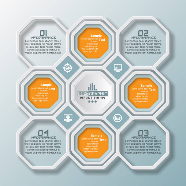 vector abstract 3d paper infographic elements.Business infographics - Διάνυσμα, εικόνα