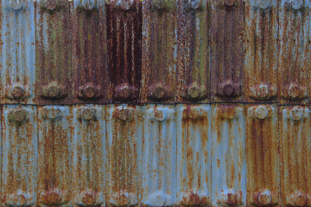 Fondo abstracto de textura de hierro. Secciones de metal oxidado. Old Rusty Metal Textures.Old Colorful Metal Fence. Resumen Antecedentes
. - Foto, imagen