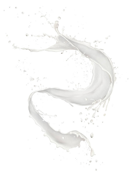 Abstract splash of milk isolated on white background. - Foto, afbeelding
