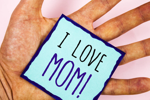 Szöveg jel mutatja, én szerelem anya motivációs hívja. Fogalmi fénykép jó érzés a saját anya érzékenység - Fotó, kép