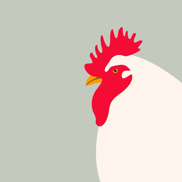 rooster head vector illustration flat style  profile - Vector, Image