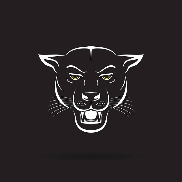 Vector of an angry panther head on black background. Wild Animals. Vector illustration. Easy editable layered vector illustration. - Vector, Image