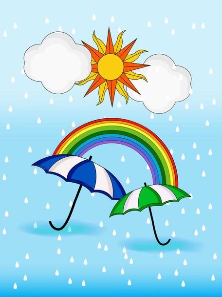Ilustrace z roční období monzunů - Vektor, obrázek