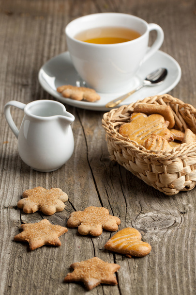 Homemade sugar cookies with tea - Foto, Imagen