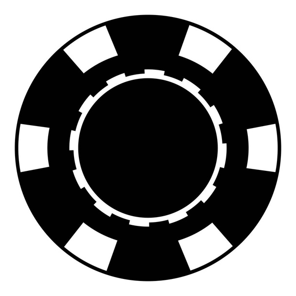 Καζίνο τσιπ εικονίδιο μαύρο χρώμα διανυσματικά εικονογράφηση επίπεδη στυλ απλή εικόνα - Διάνυσμα, εικόνα