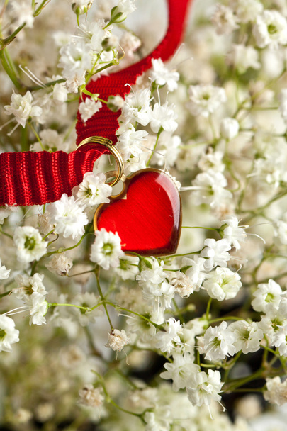 Heart and flowers - Фото, изображение