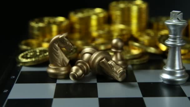 Az absztrakt játék sakk közelről felvétel. - Felvétel, videó