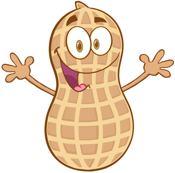 Personagem de desenhos animados de amendoim com braços abertos acolhedores
 - Foto, Imagem