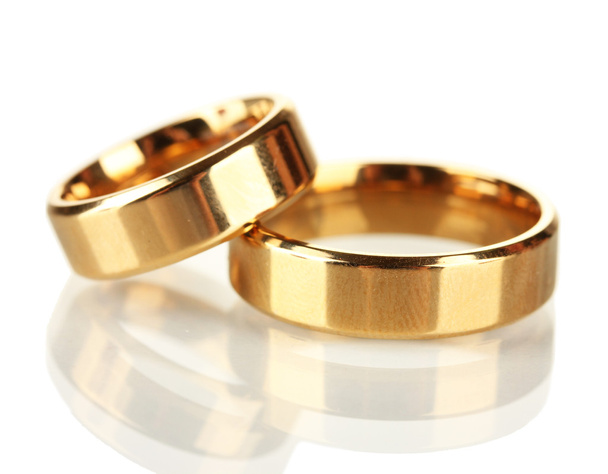 Wedding rings isolated on white - Фото, изображение