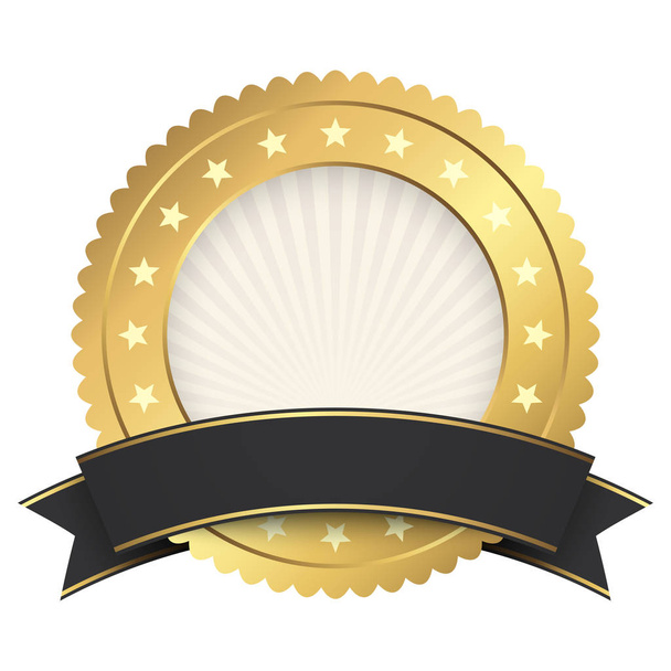 Botón plantilla de oro con banner negro archivo vectorial
 - Vector, Imagen