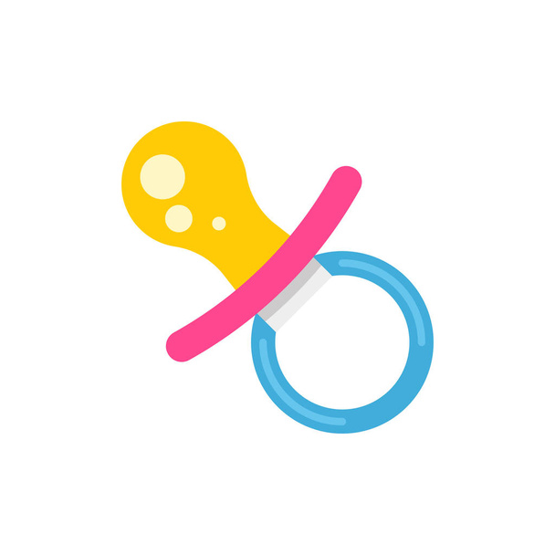 Illustrazione del ciuccio bambino vettoriale - simbolo bambino - segno giocattolo del sonno - piatto isolato
 - Vettoriali, immagini