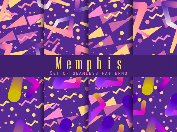 Memphis modello senza cuciture impostato. Moda anni '80. Forma colore liquido. Illustrazione vettoriale
 - Vettoriali, immagini