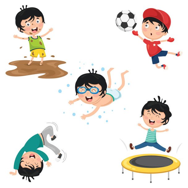 Vectorillustratie van de dagelijkse Routine activiteiten kinderen - Vector, afbeelding