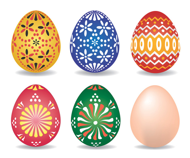 Conjunto de huevos de Pascua. - Vector, Imagen
