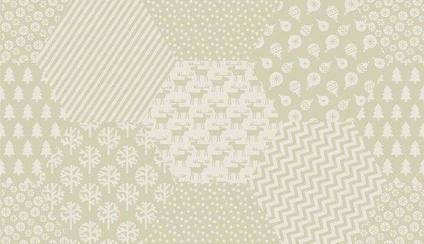blasse elfenbeinfarbene Weihnachten nahtloses Muster  - Vektor, Bild