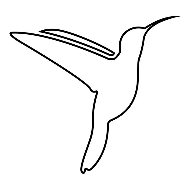 Kolibřík černá barva vektorové ilustrace plochý jednoduchý obrázek ikony - Vektor, obrázek