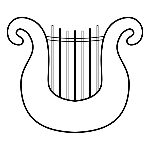 Icono de arpa vector de color negro ilustración estilo plano imagen simple
 - Vector, Imagen