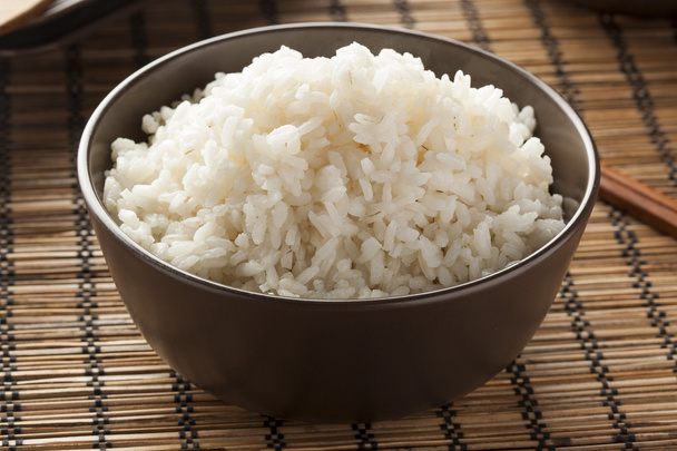 Bowl of Organic White Rice - Foto, afbeelding