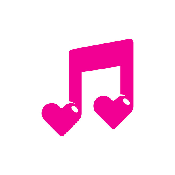 Musuic Love Logo Icon Design - Vector, Image