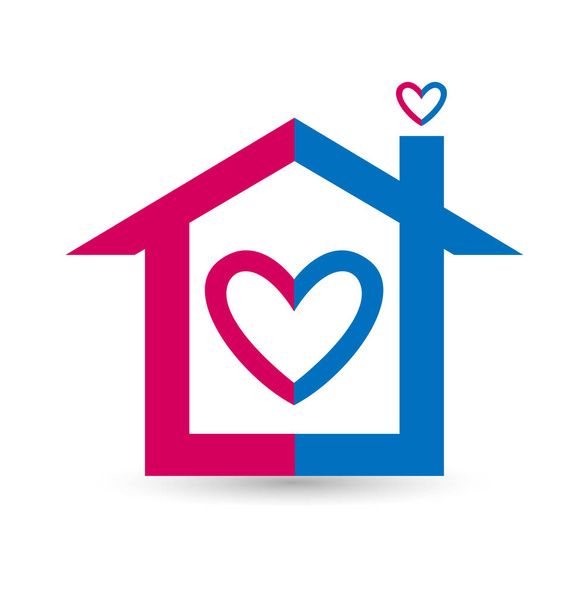 Καρδιά σπίτι λογότυπο φορέα σχεδιασμού - Διάνυσμα, εικόνα