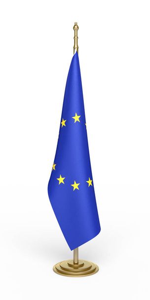 3D render Unii Europejskiej flagi oficjalne (pojedyncze na biały i ścieżki przycinającej) - Zdjęcie, obraz