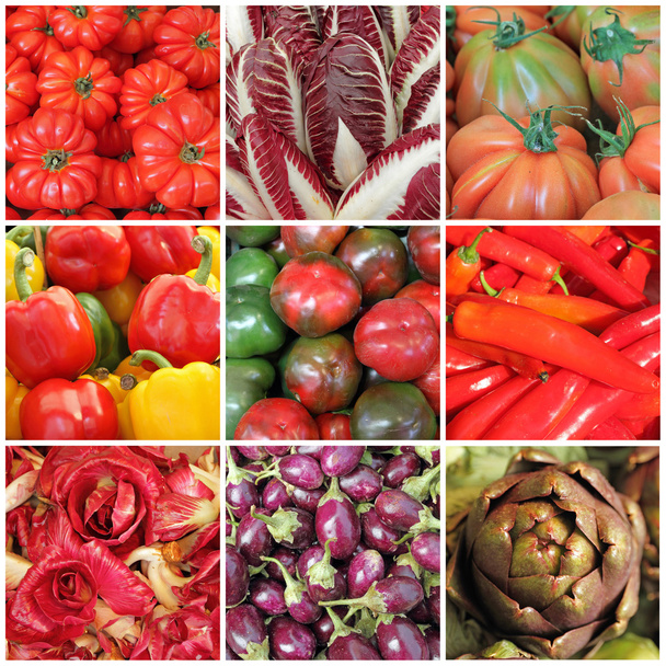 sebze kolaj, resim İtalyan Çiftçi Market, İtalya - Fotoğraf, Görsel
